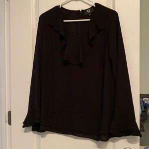 Size 10 G by Giuliana black long sleeve blouse